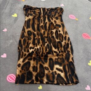 Brown and Black Ruched Mini Pencil Skirt Night Out